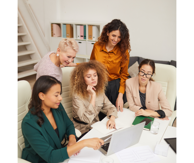 Young female colleagues working together