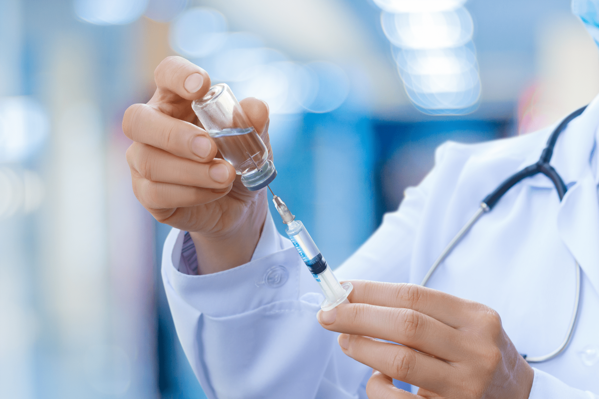 Doctor with vaccine